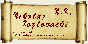 Nikolaj Kozlovački vizit kartica